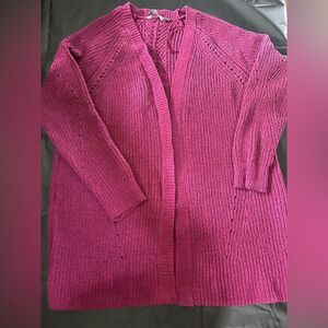 Chenille cardigan maroon woman’s size large very soft